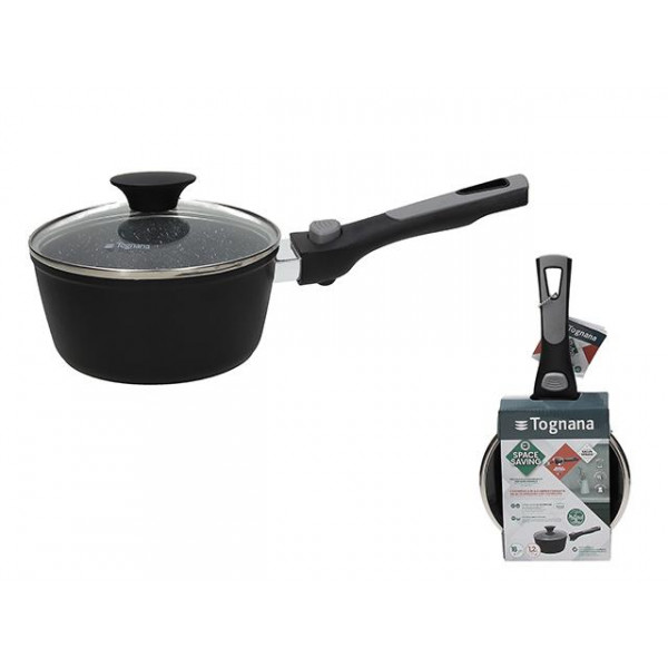 Ковш Tognana Space Saving 16cm, 1.2l, крышка стекло, съемная ручка