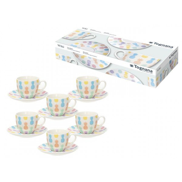 Set cani 6buc, Tognana Wiki cu farfurioare, portelan
