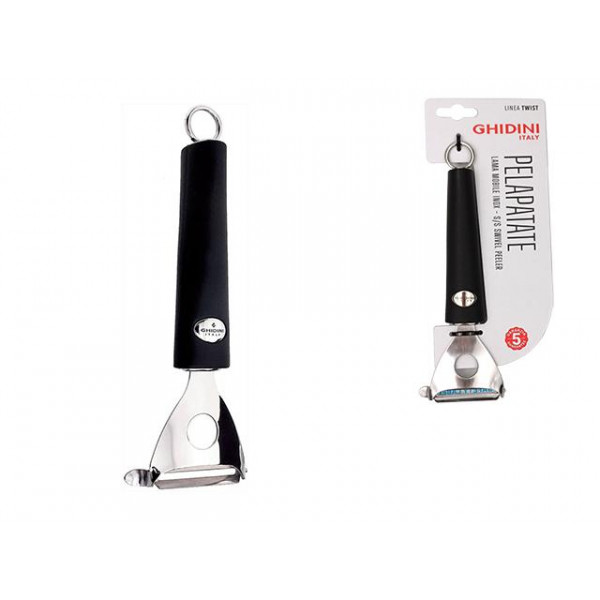 Cutit pentru curatarea legumelor Ghidini Twist, lama flexibila, inox, 19.5cm