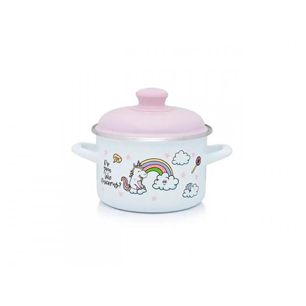Cratita emailata Clasica "Unicorn" 16cm, 2l, capac din metal