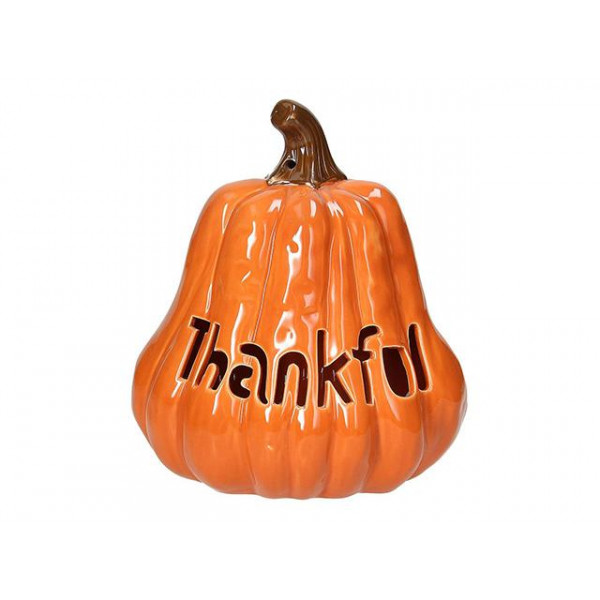Сувенир LED Тыква AF 18X15cm Thankful, керамика Сувенир LED Тыква AF 18X15cm Thankful, керамика