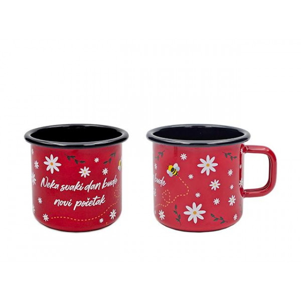 Cana emailata Metalac 370ml, rosie Cana emailata Metalac 370ml, rosie