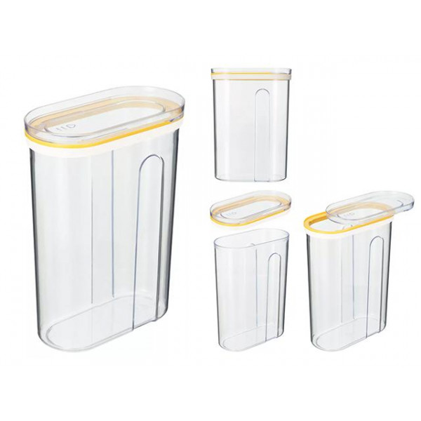 Container pentru produse vrac Phibo cu capac glisor 1.5l, galben Container pentru produse vrac Phibo cu capac glisor 1.5l, galben