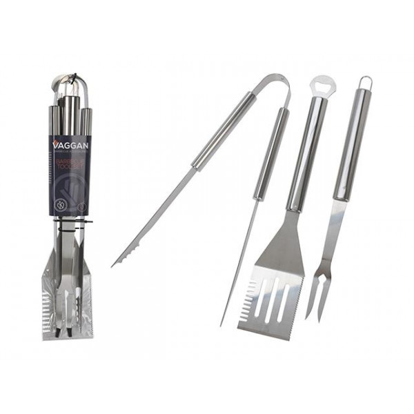 Instrumente pentru gratar BBQ 3 buc (spatula, furculita, cleste)