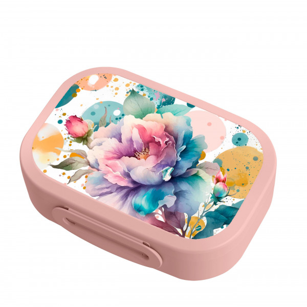 Ланч-бокс Phibo "Цветы" 0.98l, 18X13X5cm, розовый Ланч-бокс Phibo "Цветы" 0.98l, 18X13X5cm, розовый