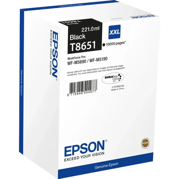 Картридж чернильный Epson T8651 DURABrite Ultra, 221мл, Черный Картридж чернильный Epson T8651 DURABrite Ultra, 221мл, Черный