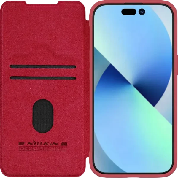 Чехол книжка Nillkin iPhone 15 Plus - Qin Pro, Красный