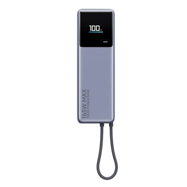 Power Bank, Xiaomi 10000 mah, (Integrated Cable) 165W, Gray, GL Power Bank, Xiaomi 10000 mah, (Integrated Cable) 165W, Gray, GL