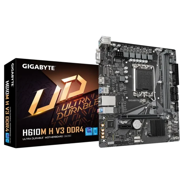 Материнская плата Gigabyte H610M H V3 DDR4, LGA1700, Intel H610, Micro-ATX Материнская плата Gigabyte H610M H V3 DDR4, LGA1700, Intel H610, Micro-ATX