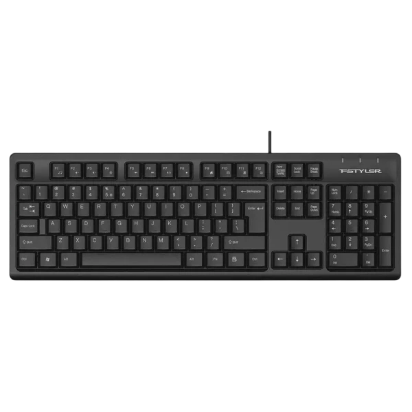 Keyboard A4Tech FK12, Fstyler FN Multimedia Wired Keyboard ( US+RU+RO ), Black