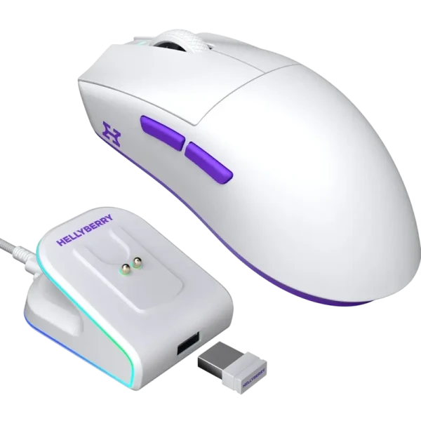 Gaming Mouse HATOR Hellyberry HM47, Alb | Violet Gaming Mouse HATOR Hellyberry HM47, Alb | Violet