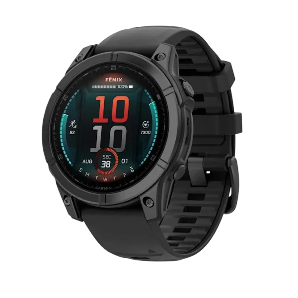 Garmin Fenix E, 47 mm, Slate grey steel with Black silicone band (010-03025-01) EU