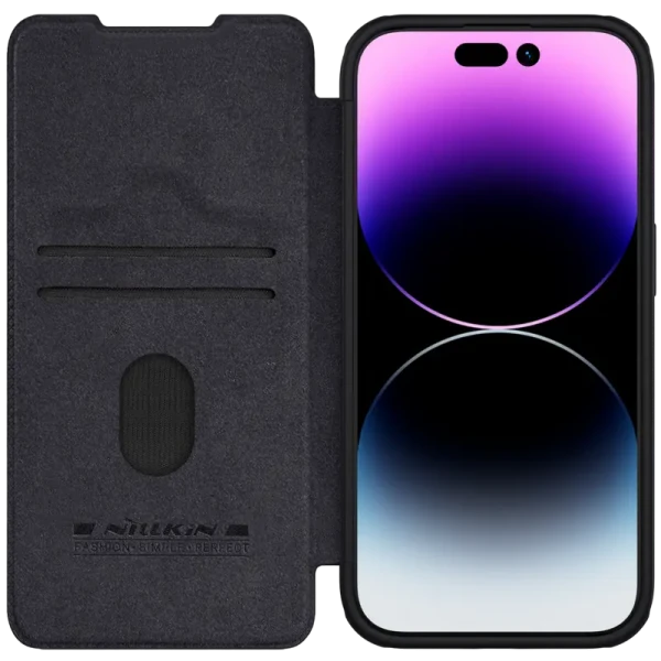 Чехол книжка Nillkin iPhone 15 Pro Max - Qin Pro, Чёрный