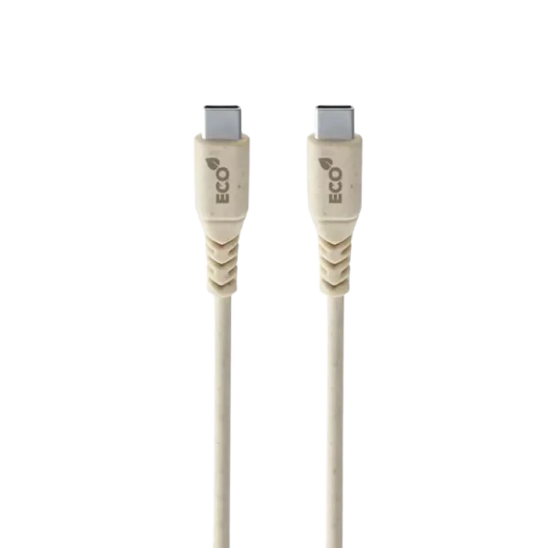 Кабель для зарядки и синхронизации Cellularline Become Eco Cable, USB Type-C/USB Type-C, 1,2м, Бежевый
