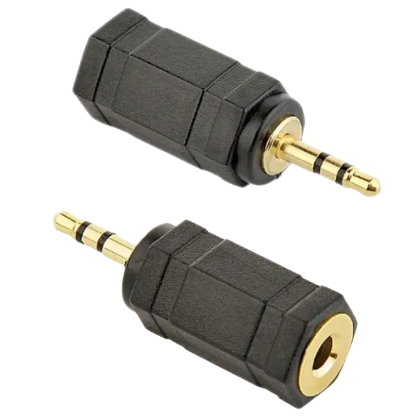 Аудио адаптер Cablexpert A-3.5F-2.5M, 3.5mm 3-pin (F) - 2.5mm 3-pin (M), Чёрный Аудио адаптер Cablexpert A-3.5F-2.5M, 3.5mm 3-pin (F) - 2.5mm 3-pin (M), Чёрный
