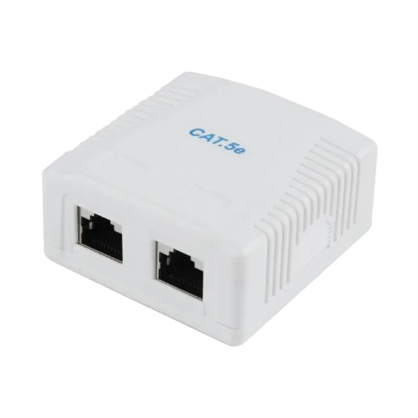 Розетка для настенного крепления Cablexpert NCAC-2F5E-01, Белый