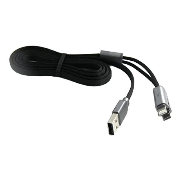 Cablu încărcare și sincronizare Remax RC-025t, Lightning, micro-USB/USB Type-A, 1m, Negru