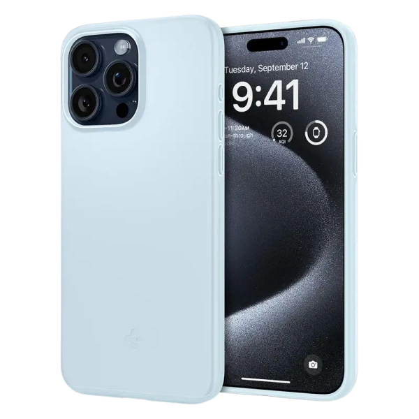 Husă Spigen iPhone 15 Pro Thin Fit, Albastru stins Husă Spigen iPhone 15 Pro Thin Fit, Albastru stins