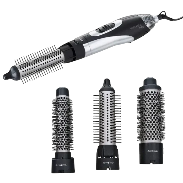 Uscător de păr-perie WAHL AirStyler Pro 4550-0471, 1100W, Argintiu Uscător de păr-perie WAHL AirStyler Pro 4550-0471, 1100W, Argintiu
