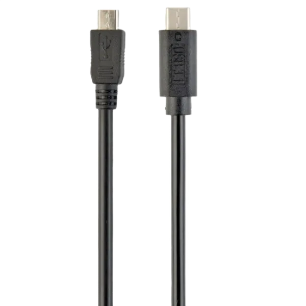 Кабель для зарядки и синхронизации Cablexpert CCP-USB2-mBMCM-1M, Micro-USB/USB Type-C, 1м, Чёрный