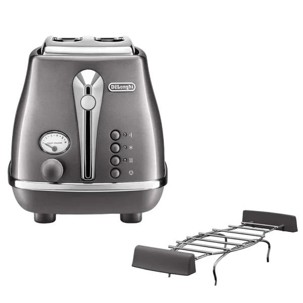 Тостер DeLonghi CTOT 2103 GY, Icona Metallics Тостер DeLonghi CTOT 2103 GY, Icona Metallics