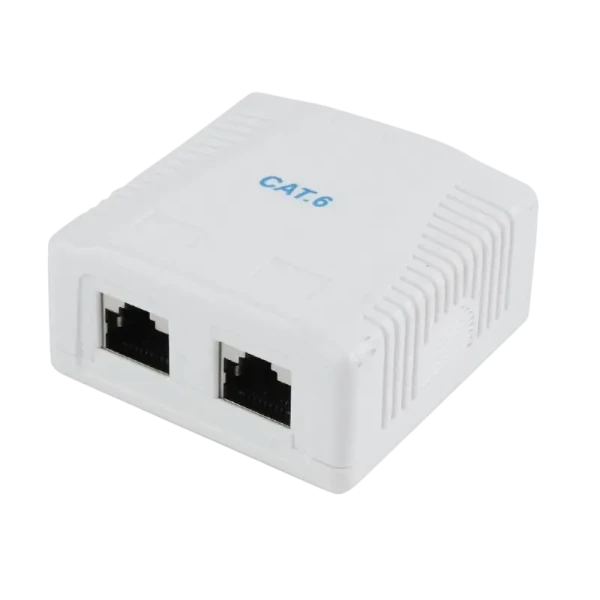 Priză pentru montare pe perete Cablexpert NCAC-2F6-01, Alb