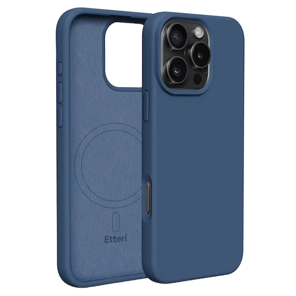 Husă Etteri Silicone Mag case penru iPhone 16 Pro, Albastru-închis