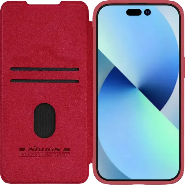 Чехол книжка Nillkin iPhone 15 Pro Max - Qin Pro, Красный