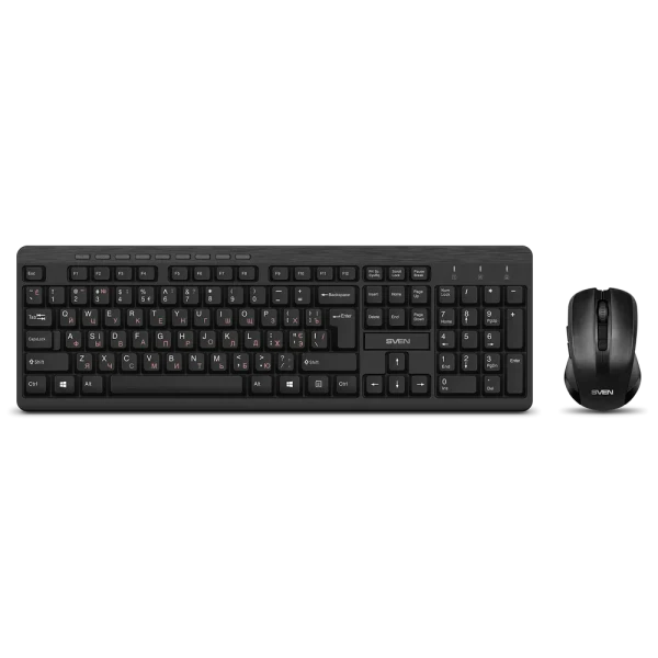 Set Tastatură + Mouse SVEN KB-C3400W, Fără fir, Negru Set Tastatură + Mouse SVEN KB-C3400W, Fără fir, Negru