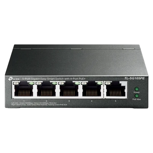 PoE коммутатор TP-LINK TL-SG105PE, 4x IEEE 802.3af/at PoE коммутатор TP-LINK TL-SG105PE, 4x IEEE 802.3af/at