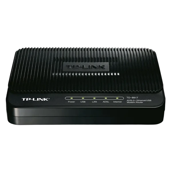 Modem ADSL TP-LINK TD-8817, ADSL/ADSL2/ADSL2 + până la 24 Mbps, Negru Modem ADSL TP-LINK TD-8817, ADSL/ADSL2/ADSL2 + până la 24 Mbps, Negru
