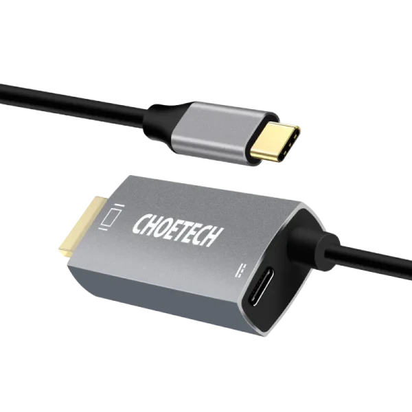 Adaptor USB Choetech XCH-M180, USB Type-C (F) - HDMI (F), 1,8m, Argintiu Adaptor USB Choetech XCH-M180, USB Type-C (F) - HDMI (F), 1,8m, Argintiu