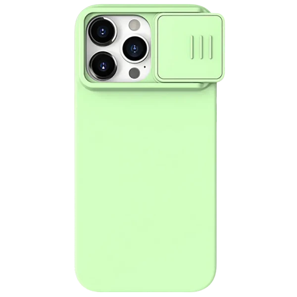 Husă Nillkin iPhone 15 Pro, CamShield Silky Silicone, Mint Green