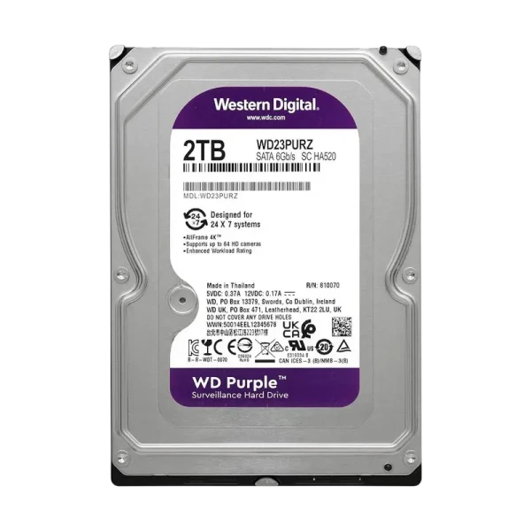 Жесткий диск Western Digital WD Purple, 3.5", 2 ТБ