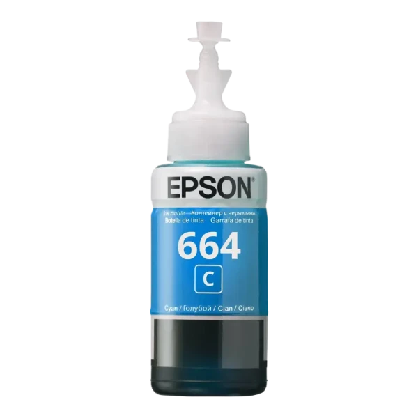 Контейнер с чернилами Epson T664, 70мл, Голубой Контейнер с чернилами Epson T664, 70мл, Голубой