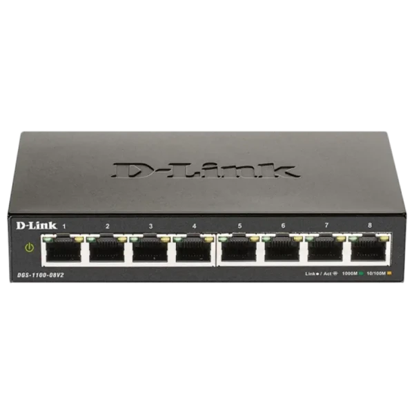 Сетевой коммутатор D-Link DGS-1100-08V2/A1A, 8x 10/100/1000 Мбит/с Сетевой коммутатор D-Link DGS-1100-08V2/A1A, 8x 10/100/1000 Мбит/с