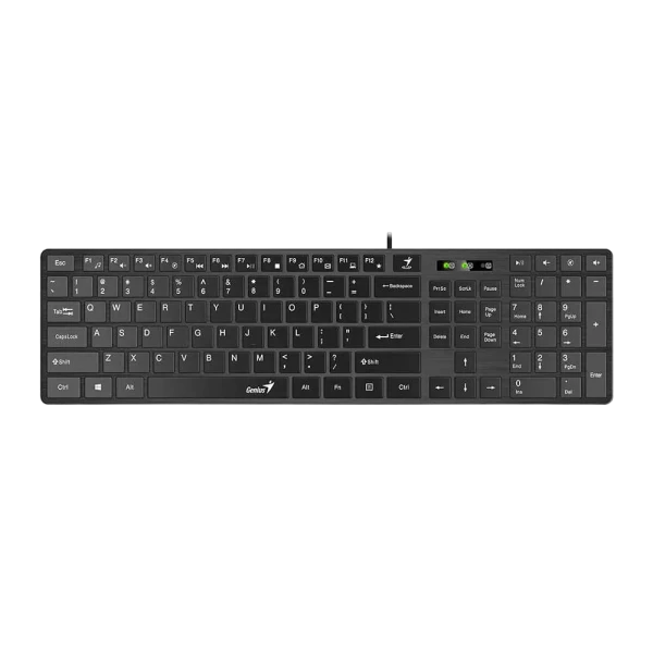 Клавиатура Genius SlimStar 126, Проводное, Чёрный