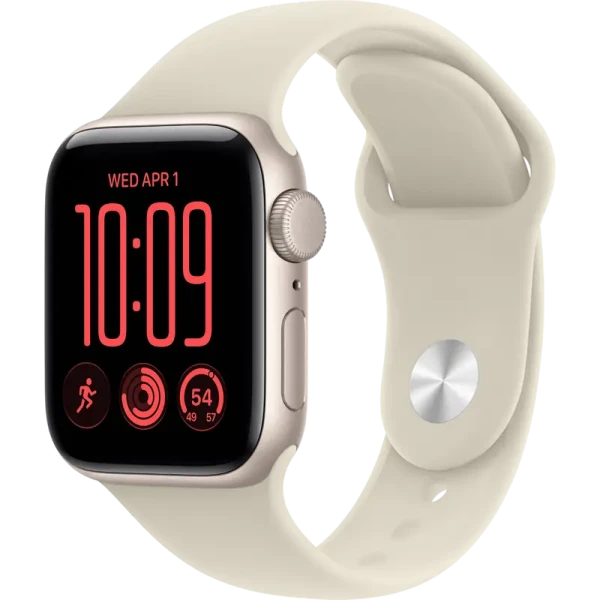 Apple Watch SE 3 40mm Aluminum Case with Sand Sport Band - S/M MJKR4 GPS, Starlight