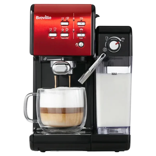 Кофеварка рожковая Breville Prima Latte II VCF109X-01, 1050Вт, Красный Кофеварка рожковая Breville Prima Latte II VCF109X-01, 1050Вт, Красный