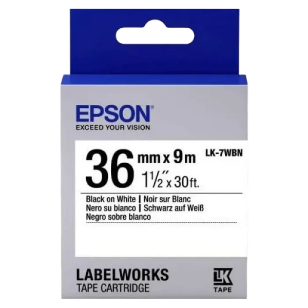 Картридж с лентой Epson LK-7WBN, 36 мм x 9 м Картридж с лентой Epson LK-7WBN, 36 мм x 9 м