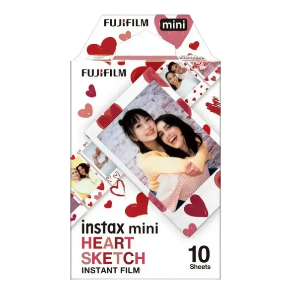 Fujifilm Instax Mini Instant Film Heart Sketch (10 sheets) White Fujifilm Instax Mini Instant Film Heart Sketch (10 sheets) White