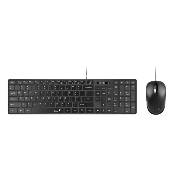 Set Tastatură + Mouse Genius SlimStar C126, Cu fir, Negru