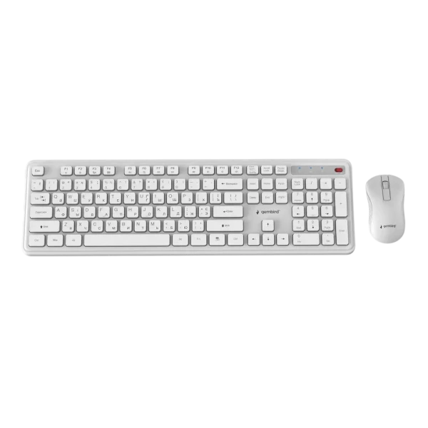 Set Tastatură + Mouse Gembird Slim Pro Business, Fără fir, Alb