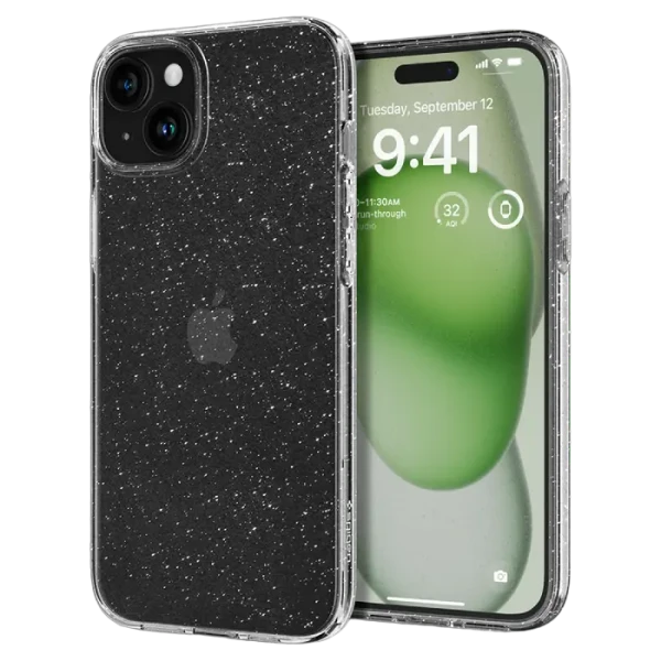 Husă Spigen iPhone 15 Plus Liquid Crystal, Cristal cu sclipici Husă Spigen iPhone 15 Plus Liquid Crystal, Cristal cu sclipici