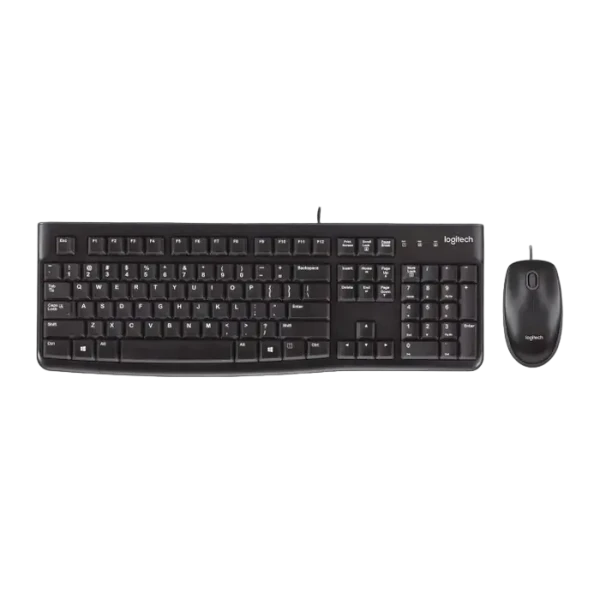 Клавиатура и мышь Logitech MK120, Проводное, Чёрный