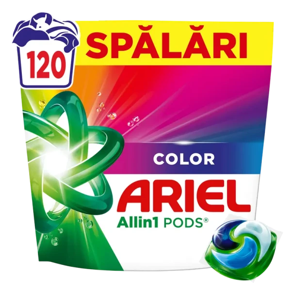 Detergent capsule pentru rufe Ariel Color 3 in 1 Pods, 120 spalari Detergent capsule pentru rufe Ariel Color 3 in 1 Pods, 120 spalari