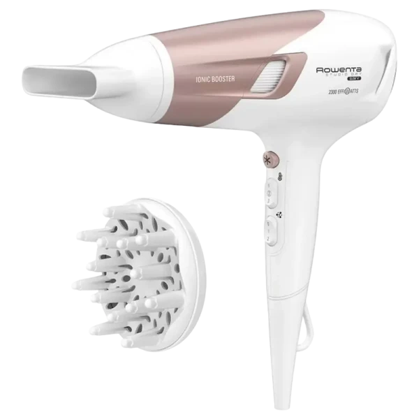 Uscător de păr Rowenta Studio Dry Glow CV5830F0, 2100 W, Alb | Roz Uscător de păr Rowenta Studio Dry Glow CV5830F0, 2100 W, Alb | Roz
