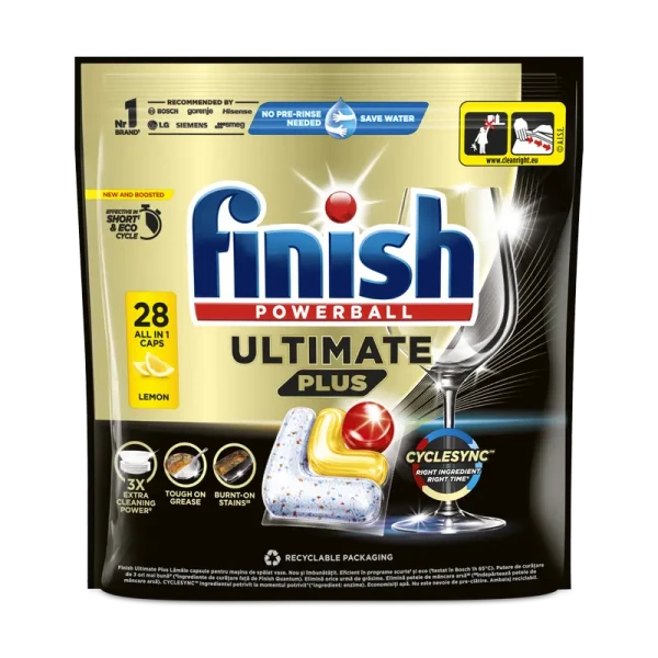 Таблетки Finish Ultimate Plus Lemon 28 шт