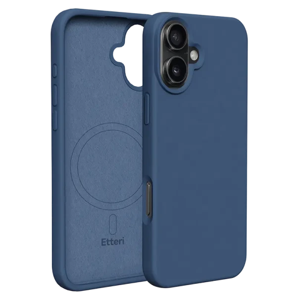 Чехол Etteri Silicone Mag case для iPhone 16, Темно-синий Чехол Etteri Silicone Mag case для iPhone 16, Темно-синий