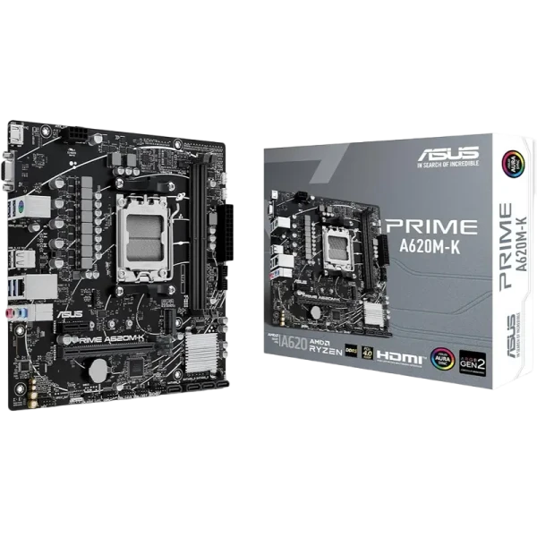 Материнская плата ASUS PRIME A620M-K, AM5, AMD A620, Micro-ATX Материнская плата ASUS PRIME A620M-K, AM5, AMD A620, Micro-ATX